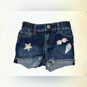 Gap Denim Toddler Shortie Shorts with Fun Patches